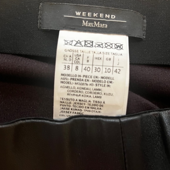 MaxMara Leather Pants. Size 38. Colour brown/black - Picture 3 of 3